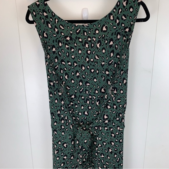 torrid sz 4 Green Pink Leopard Pattern Hi-Lo Stretch Midi Dress Animal Print - Picture 6 of 8